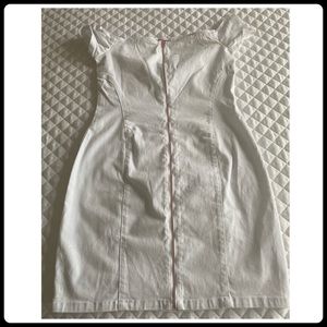 Guess Denim Zip front detail off shoulder Mini Dress